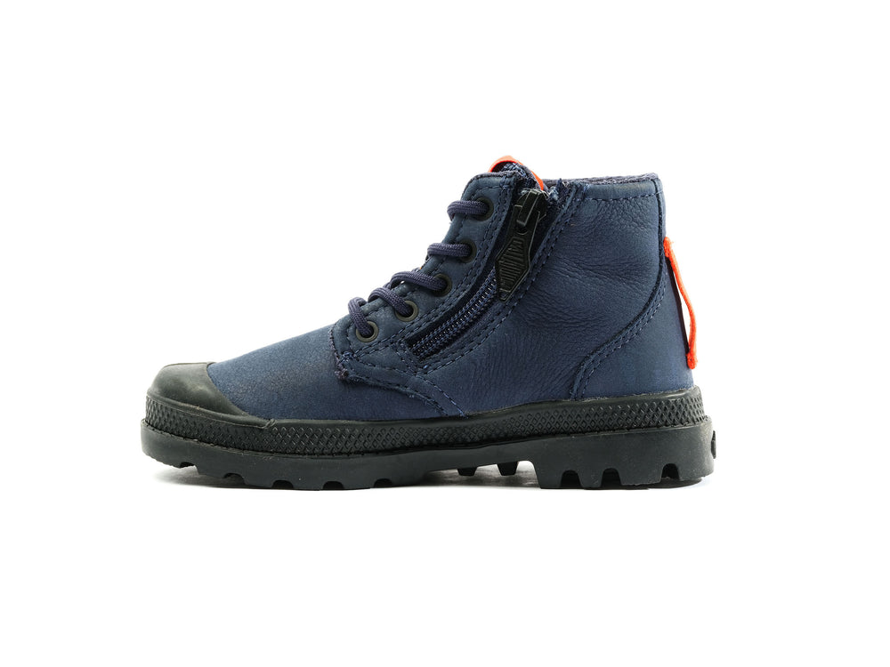 Botas Palladium PAMPA SUPPLY LEATHER Niños Indigo | Costa Rica-36907